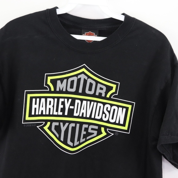Harley Davidson Mens Medium Big Logo T Shirt Black - Picture 2 of 8